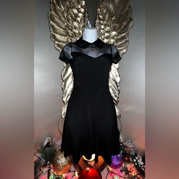 Killstar Goth Collar Sheer Dress, Size XSmall - Picture 5 of 16